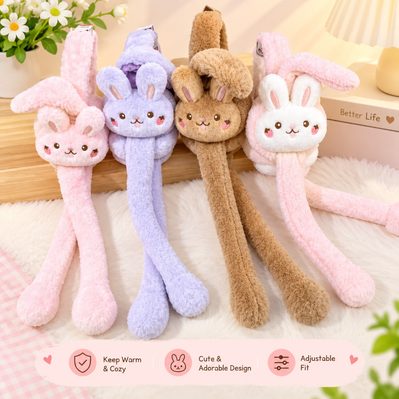 Fancy Rabbit Plush Movable Earmuffs