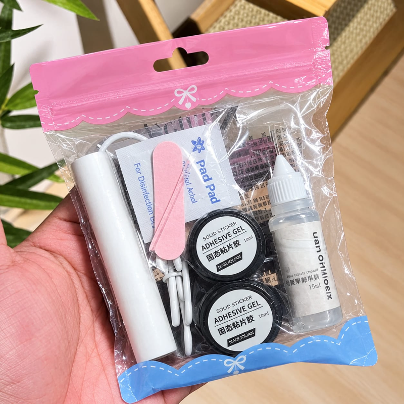 Solid Adhesive Glue Gel Nail Tool Kit Set