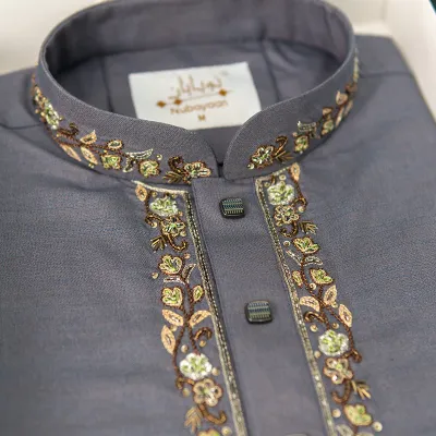 Mystic Gray Karchupi Panjabi