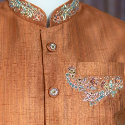 Bronze Zardozi Waistcoat