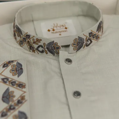 Light Nude Embroidered Panjabi