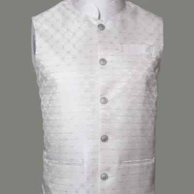 Ivory Jacquard Waistcoat