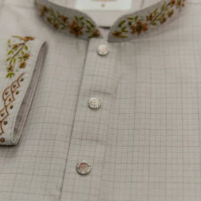 Ivory Cream Karchupi Panjabi