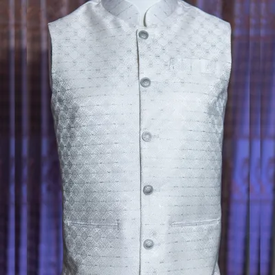 Ivory Jacquard Waistcoat