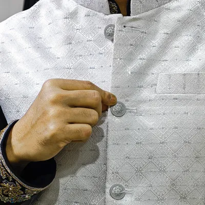 Ivory Jacquard Waistcoat