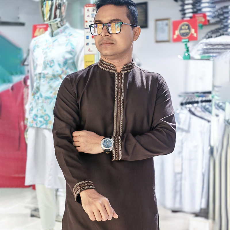 Espresso Embroidered Panjabi