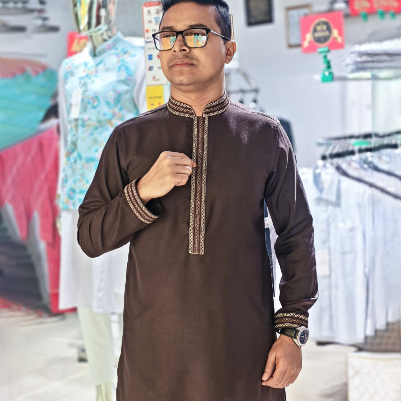 Espresso Embroidered Panjabi