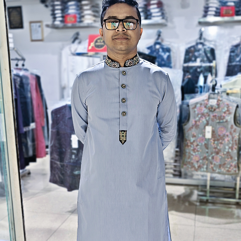 Sky Blue Zardozi Panjabi 