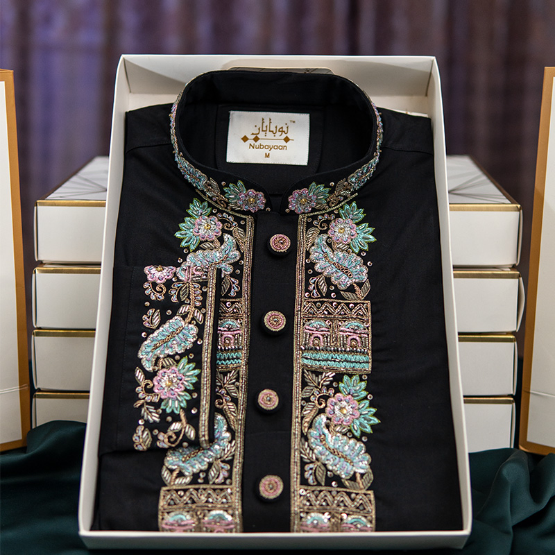 Black Premium Zardozi Panjabi