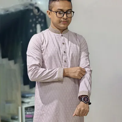 Oyster Embroidered Panjabi