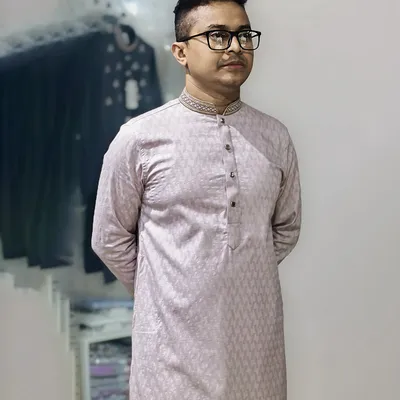 Oyster Embroidered Panjabi