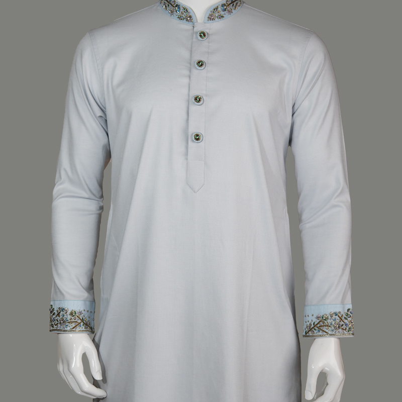 Ice Blue Zardozi Panjabi 