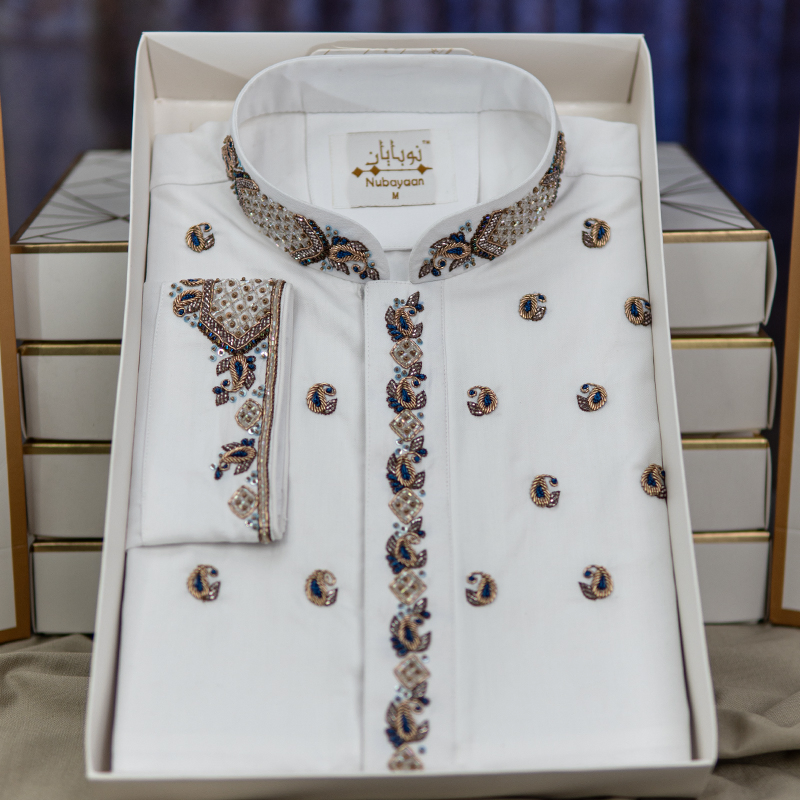 Luxury White Zardozi Panjabi