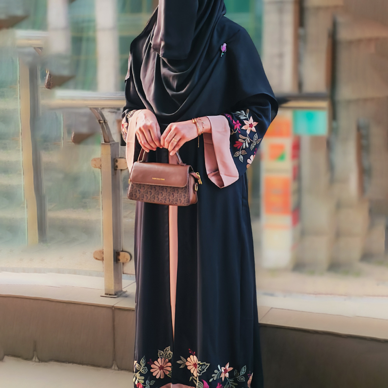 Forest Flower motif Abaya