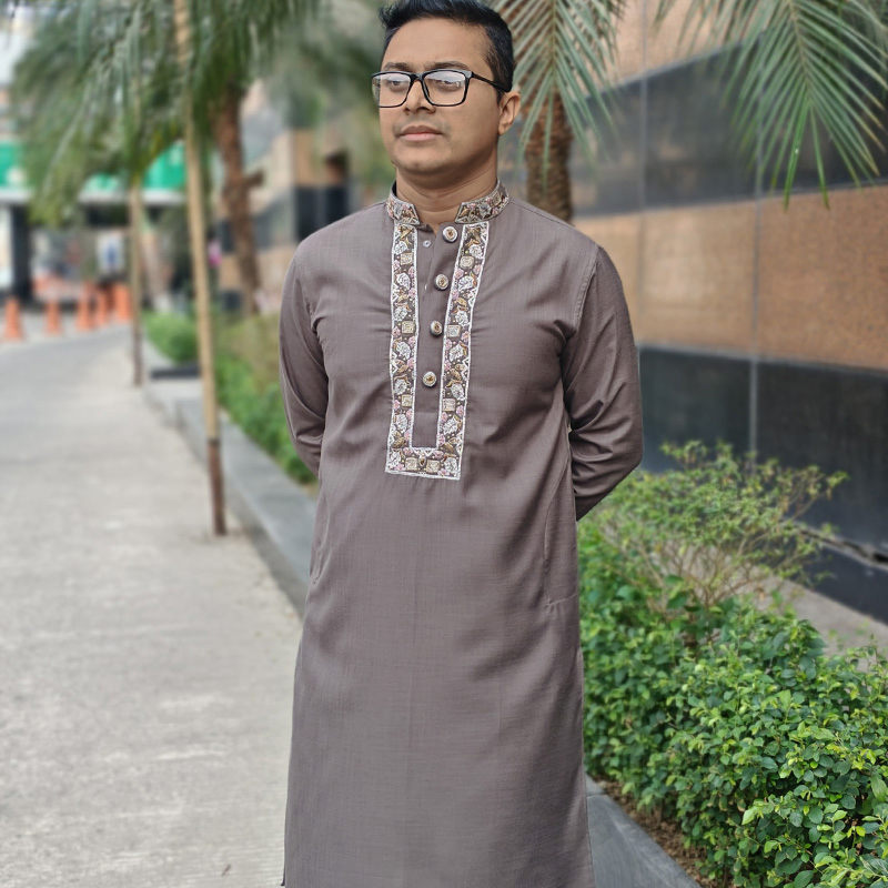 Iron Grey Zardozi Panjabi