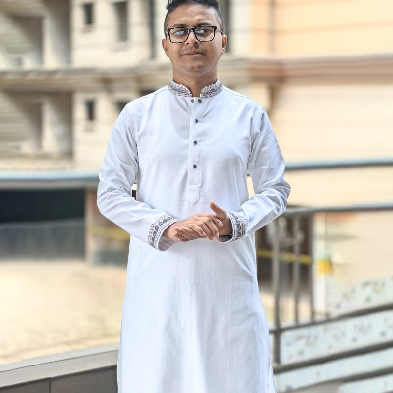 Classic White Embroidery Panjabi