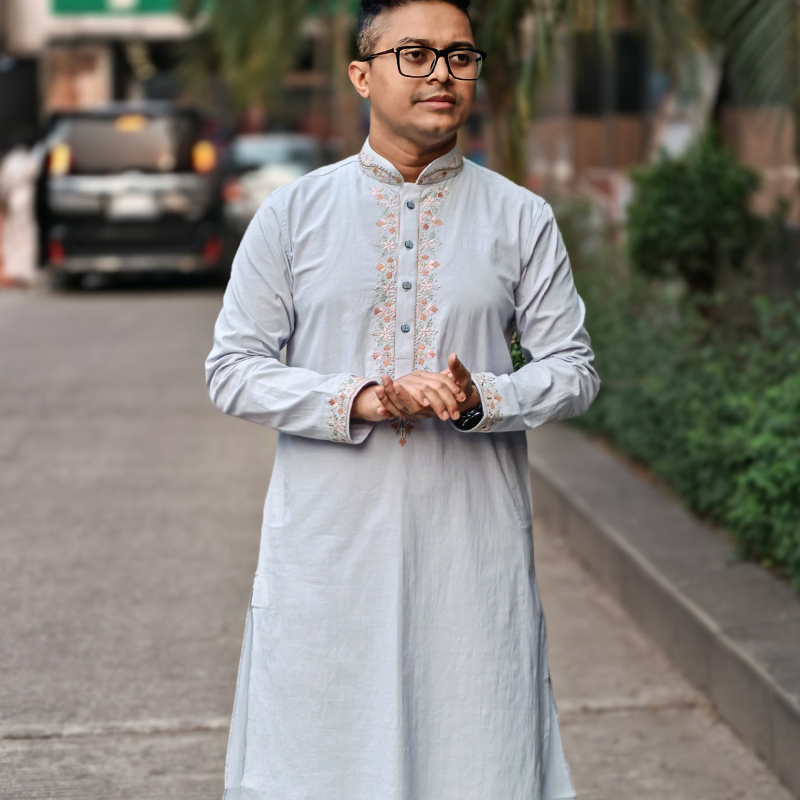 Brittany Blue Embroidery Panjabi