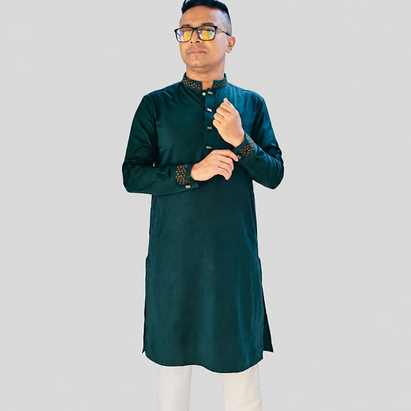Dark Forest Green Panjabi