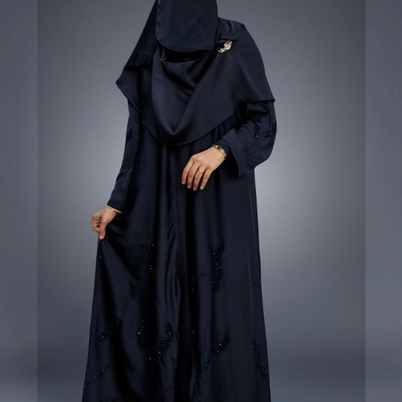 Black Crystal Abaya with Hijab