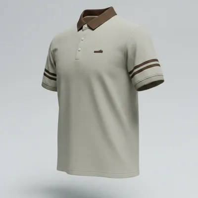 Variegated Beige Polo Shirt