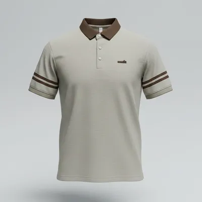 Variegated Beige Polo Shirt