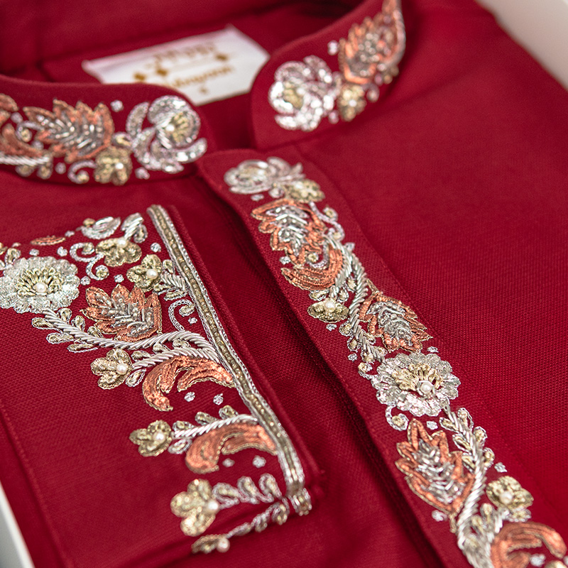 Maroon Zardozi Panjabi