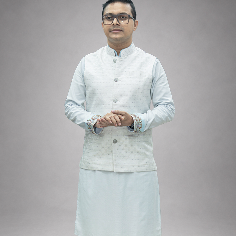 Ivory Jacquard Waistcoat