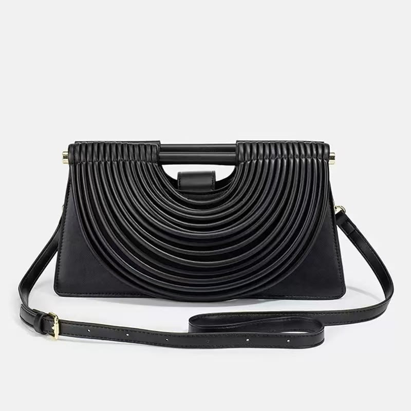 Sculptural Concentric-Arc Envelope Clutch Collection
