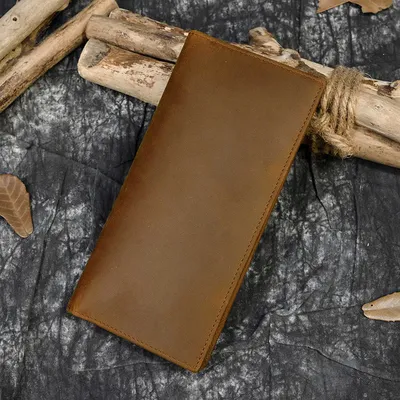 GENUINE LEATHER BIFOLD LONG WALLET GB-8031Br