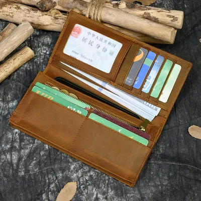 GENUINE LEATHER BIFOLD LONG WALLET GB-8031Br