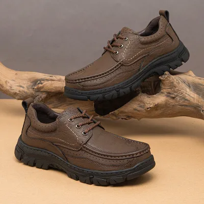 COWHIDE HAND-STITCHED CASUAL SHOE GB-5069