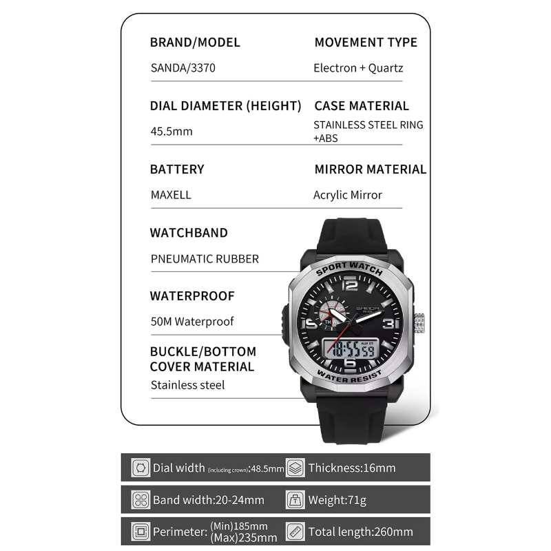 SANDA QUARTZ GB-S3370BS
