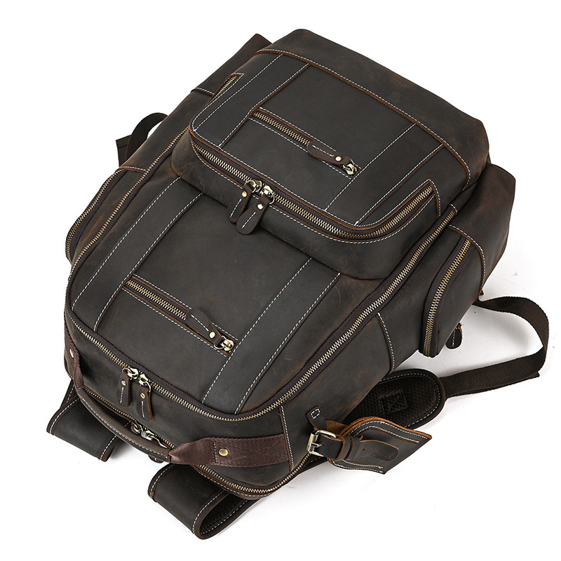 CRAZY HORSE GENUINE LEATHER BACKPACK GB-9517DBr