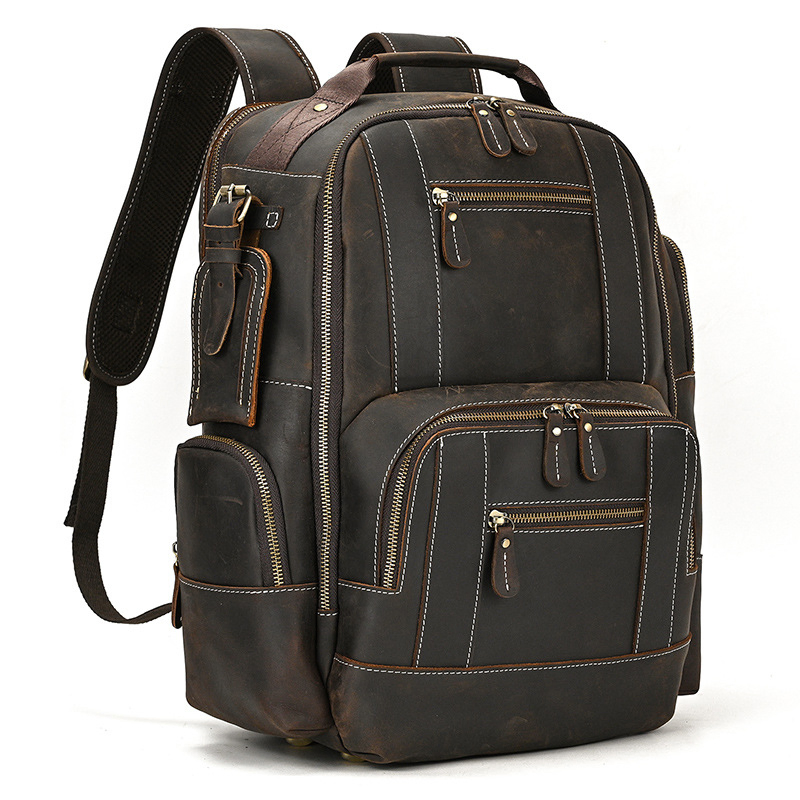 CRAZY HORSE GENUINE LEATHER BACKPACK GB-9517DBr