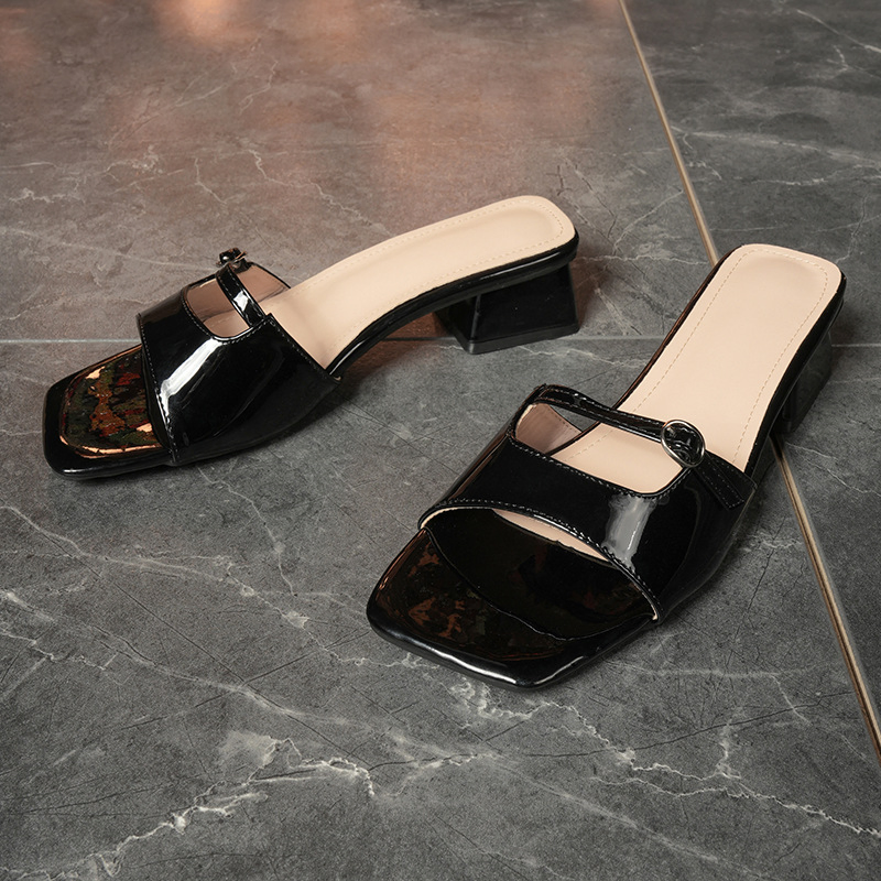 SUMMER NEW STYLE SQUARE TOE CHUNKY SANDALS GB-5816