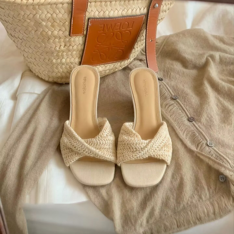 RETRO-STYLE WOVEN WEDGE WOMEN'S SANDAL GB-0128