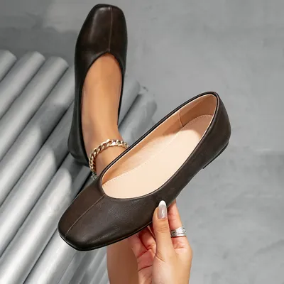 EUROPEAN STYLE SOLID COLOR FLAT SHOES GB-2513