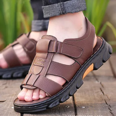 TOP-GRAIN COWHIDE NON-SLIP SLIPPERS GB-5120