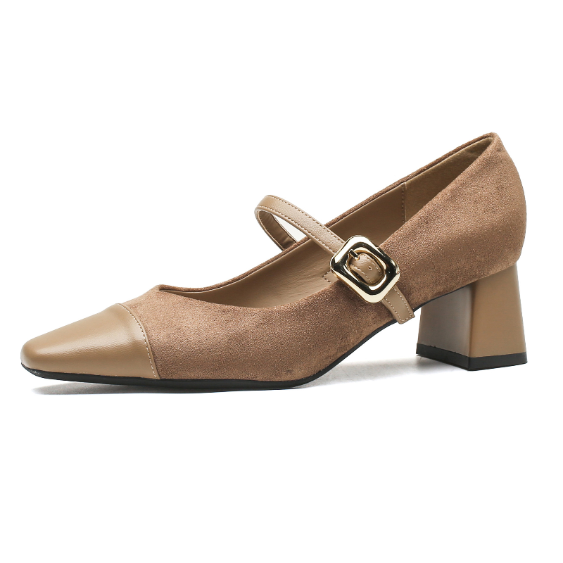 SUEDE HIGH HEEL TEMPERAMENT SHOE GB-3906