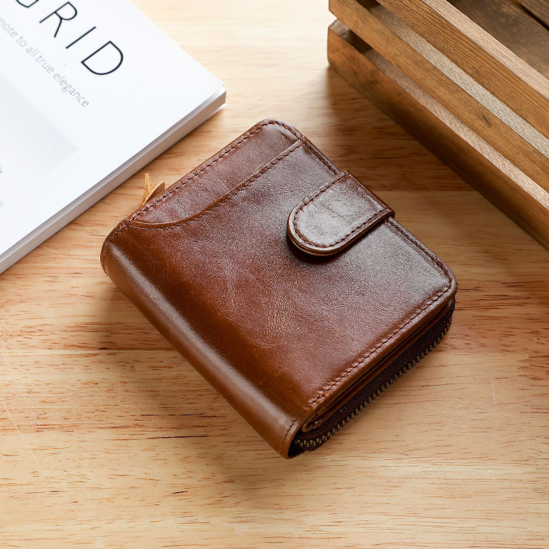 MULTI-FUNCTIONAL GENUINE LEATHER SHORT WALLET GB-Z3002CfBr