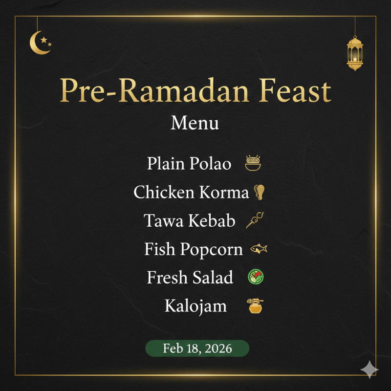 Pre-Ramadan Platter (18 February 2026)