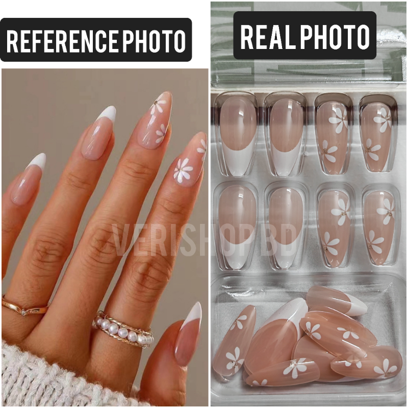 French Flower Design Nail