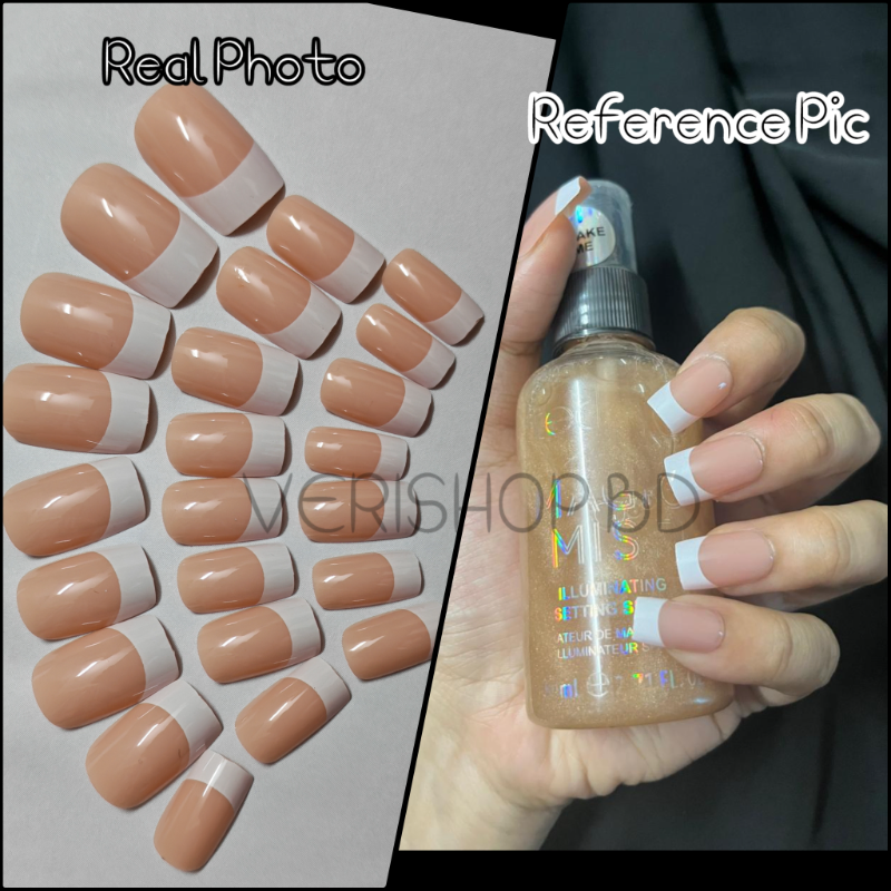 Medium French  Natural looking nail