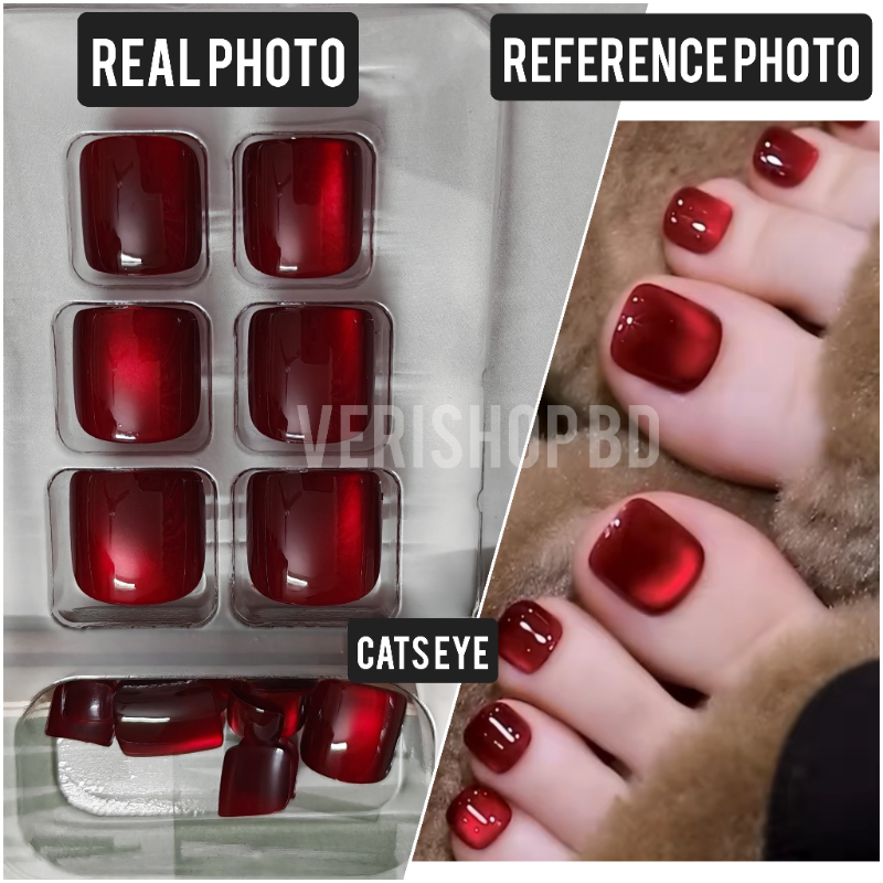 CATS EYE RED TOE NAIL