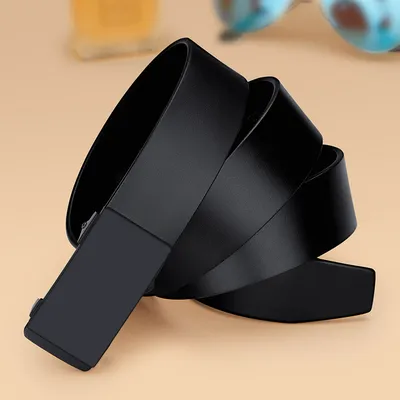 Genuine Leather Toothless Automatic Buckle Inner Wearing Simple King Paul Men's Belt 