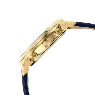 Fossil Men Leather Blue Strap Chronograph Watch