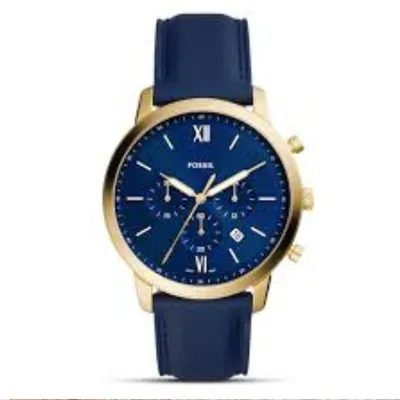 Fossil Men Leather Blue Strap Chronograph Watch