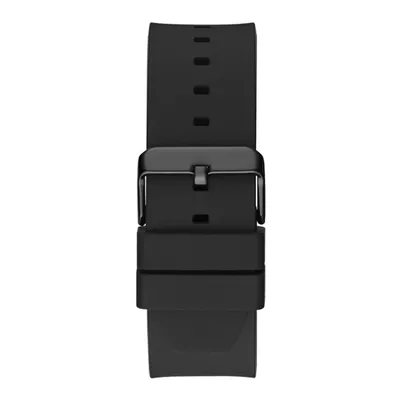 GUESS Men's 44mm Watch - Black Strap Black Dial Black Case