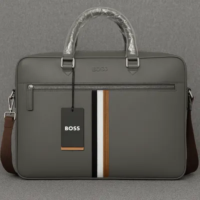 HUGO BOSS LAPTOP BAG - GREY