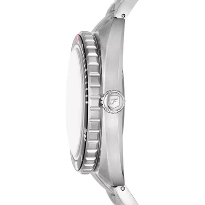 Fossil Men's Breaker Quartz Stainless Steel Three-Hand Silicone Strap Watch